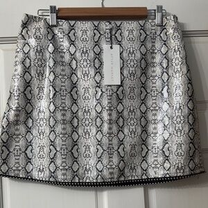 After Market Snake Print Mini Skirt - Black and White